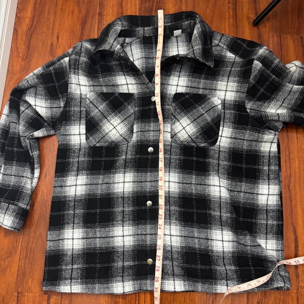 Hm Divided Flannel Button Up Shirt Jacket Size Large - Picture 6 of 7